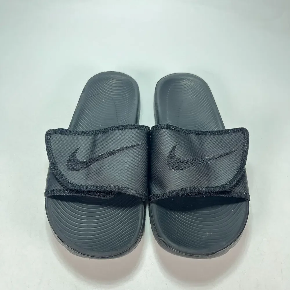 Nike Kawa Slide Black Casual Adjustable Hook & Loop Straps Sandals Men's Size 10